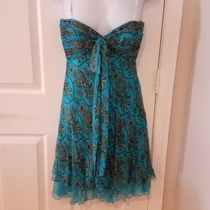 Turquoise Strapless Dress by Laundry